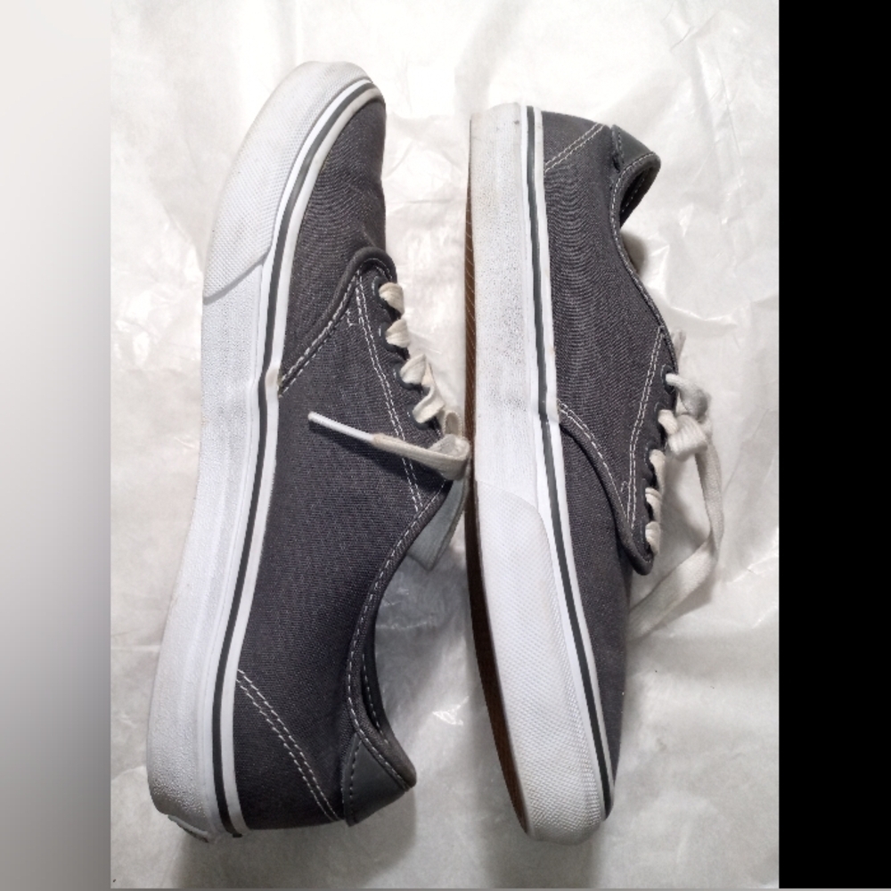 Vans Gray and White Canvas Sneakers Low-Top - Picture 5 of 10